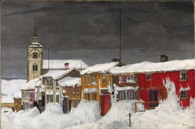 冬のロロスの通り 作： Harald Oscar Sohlberg