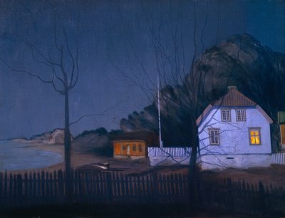 大邸宅と小農 (キャンバスに油彩) 作： Harald Oscar Sohlberg