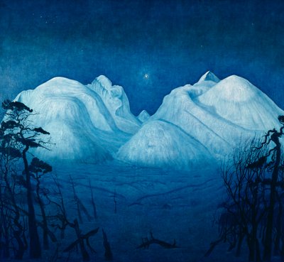 ロンダーヌの冬の夜 作： Harald Oscar Sohlberg