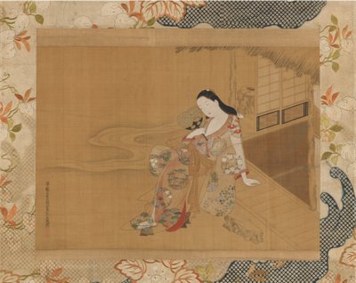 涼しい夏の夜を楽しむ娼婦、1741年。 作： Haritsu Ogawa