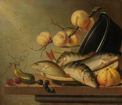 魚と果物のある静物 作： Harmen Steenwijck