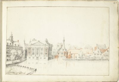 ハーグ、ホフヴァイヴァーの建物の眺め 作： Harmen ter Borch (signed by artist)