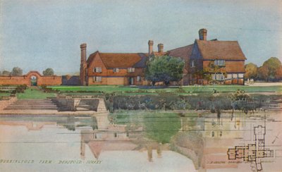 バーニングフォールドファーム、ダンズフォール、サリー、c1923 作： Harold Chalton Bradshaw