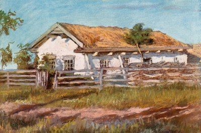 Veregin近くのDoukhobor家 作： Harold Copping