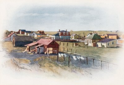 大草原の町、グレイチェン、アルバータ州 作： Harold Copping
