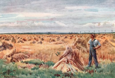 マニトバのWheet Fields沿い 作： Harold Copping