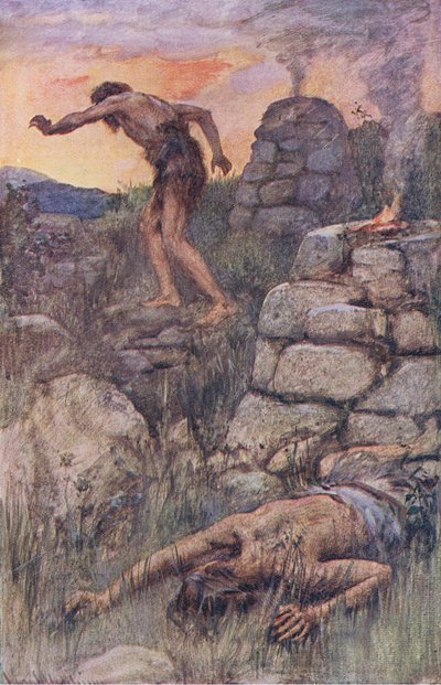 カインとアベル、「王冠シリーズを教える写真」のイラスト、1920 作： Harold Copping