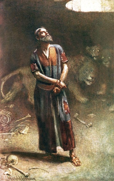ライオンの巣穴のダニエル 作： Harold Copping