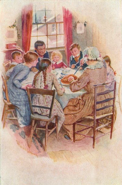 チャールズディケンズのクリスマスキャロルのイラスト 作： Harold Copping