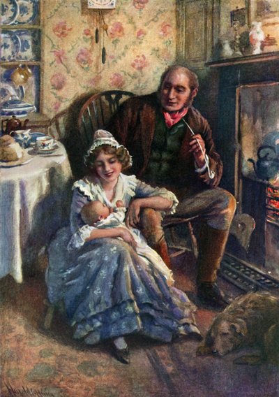 John and Dot Peerybingle (カラーリトグラフ) 作： Harold Copping