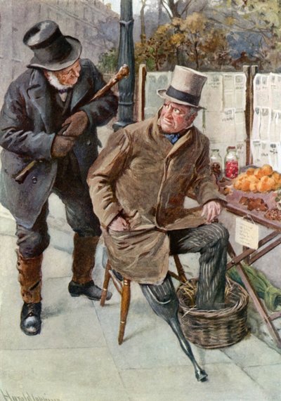 Mr.BoffinとSilas Wegg（カラーリトグラフ 作： Harold Copping