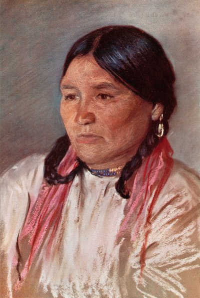 ナオミ、ポールの妻、ブラックフットインディアン 作： Harold Copping