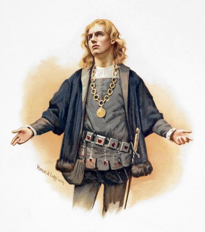 デンマーク王子ハムレットの肖像 作： Harold Copping