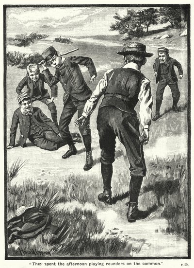 "They spent the afternoon playing rounders on the common" (e.g. engraving) 作： Harold Copping