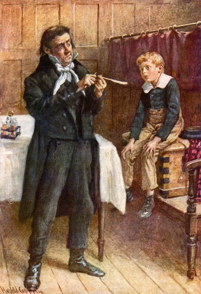 Wackford Squeers and the New Pupil (カラーリトグラフ) 作： Harold Copping