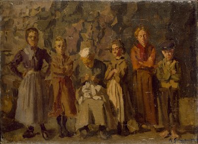 洞窟の住人、ディエップ、1907 作： Harold Gilman