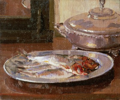 皿の上の魚 作： Harold Gilman