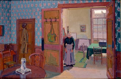 マウンター夫人とのインテリア、1916-1917 作： Harold Gilman