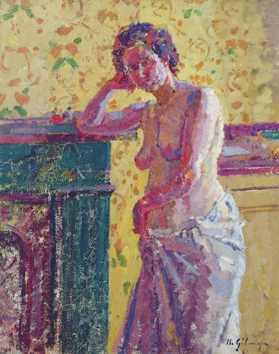 ヌードのあるインテリア（キャンバスに油彩） 作： Harold Gilman