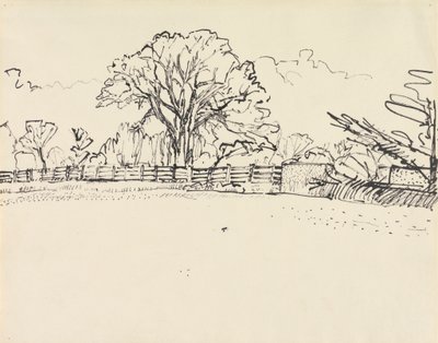 フェンスのある風景 作： Harold Gilman