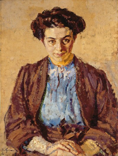ブルーブラウス、エレーヌゾンポリデスの肖像（1880-1958）（キャンバスに油彩） 作： Harold Gilman