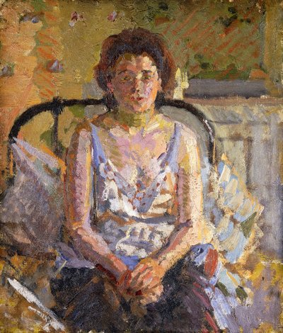 ベッドの上の女性、1912年頃 作： Harold Gilman