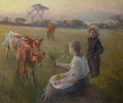 子牛への給餌 作： Harold Harvey