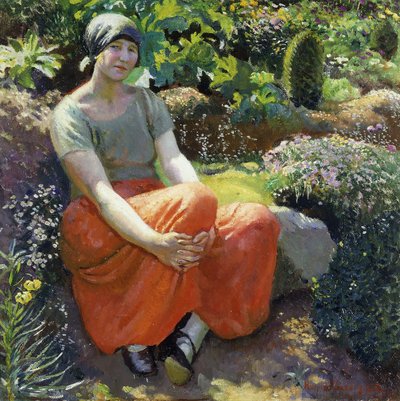 庭で 作： Harold Harvey