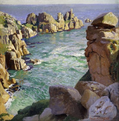 ローガンズ ロック、ポースカーノ ビーチ、コーンウォール 作： Harold Harvey