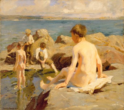 ニューリン近くのロックス (キャンバスに油彩) 作： Harold Harvey