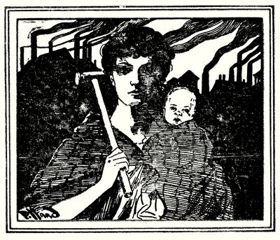 The White Slaves of England』の表紙イラスト（モノクロ写真 作： Harold Hume Piffard