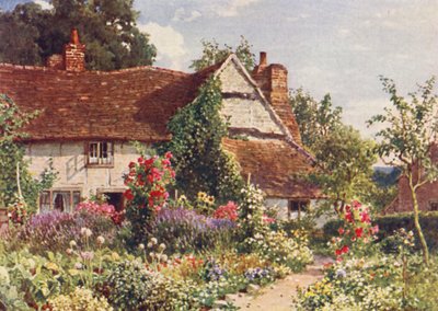 ビスレー近くのコテージ（カラーリトグラフ） 作： Harold Sutton Palmer