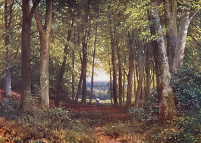 ディア・リープ・ウッド、ウォットン（カラーリトグラフ） 作： Harold Sutton Palmer