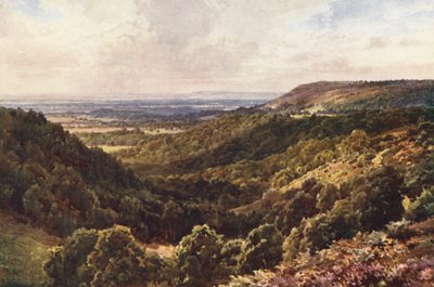 ゴムシャル近郊、ピースレイク上の丘より（カラーリトグラフ） 作： Harold Sutton Palmer