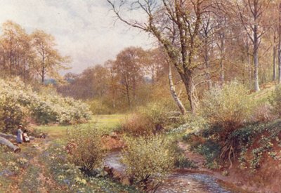 オックリー、春の森にて（カラーリトグラフ） 作： Harold Sutton Palmer