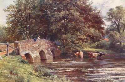サマセット・ブリッジ、エルステッド近郊（カラーリトグラフ） 作： Harold Sutton Palmer
