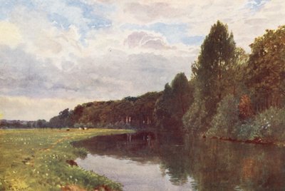 リプリー近郊のウェイ川（カラーリトグラフ） 作： Harold Sutton Palmer