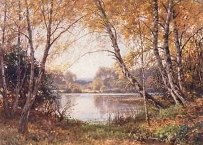 池のほとり、ロイヤル・コモン（カラーリトグラフ） 作： Harold Sutton Palmer