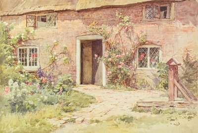 ウィルミントン、コテージのドアを囲むバラ（水彩画） 作： Harold Swanwick