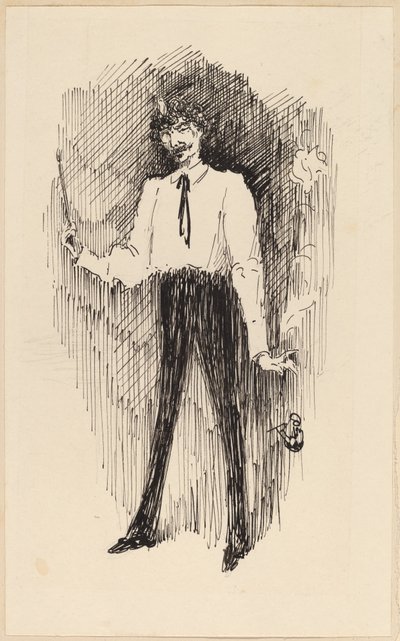 絵筆を持つウィスラーの肖像 作： Harper Pennington
