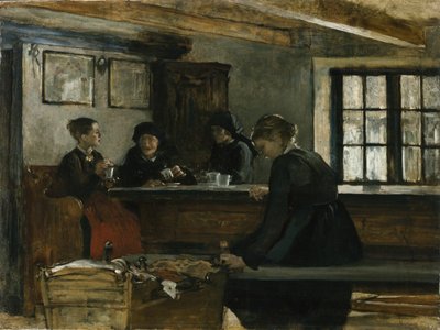 ファーマーズキッチン（キャンバスに油彩） 作： Harriet Backer