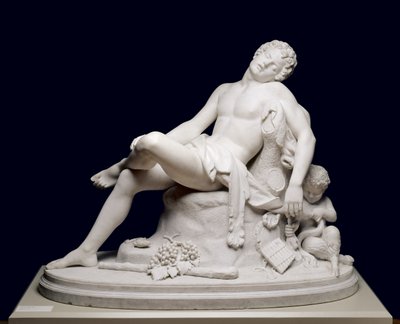 1864年にモデル化された眠れる牧神の彫刻。 1870年。 作： Harriet Goodhue Hosmer