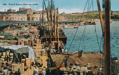 ワーフシーン、ハバナ、キューバ、1910 作： Harris Bros and Co