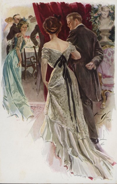 メアリー・ロバーツ・ライネハート著「When a Man Marries」のイラスト（カラーリトグラフ 作： Harrison Fisher