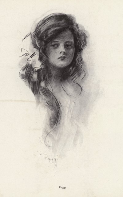 ペギーという少女の肖像（リトグラフ 作： Harrison Fisher