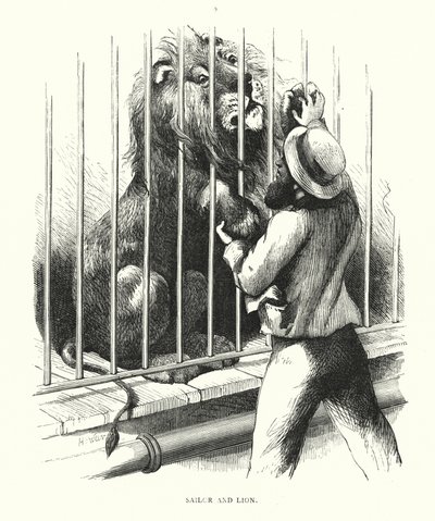 セーラーとライオン（彫刻 作： Harrison William Weir