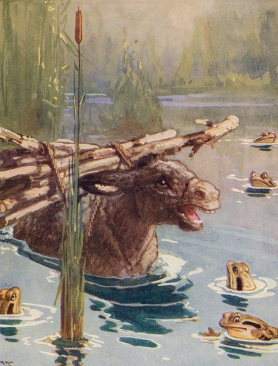 イソップ寓話集ケツとカエル（カラーリトグラフ） 作： Harry (1878 1950) Rountree