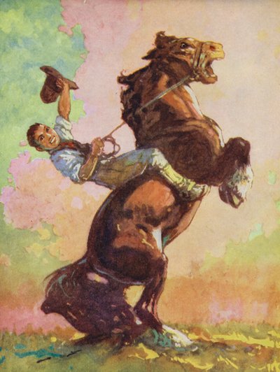 イソップ寓話集馬と鹿（カラーリトグラフ） 作： Harry (1878 1950) Rountree