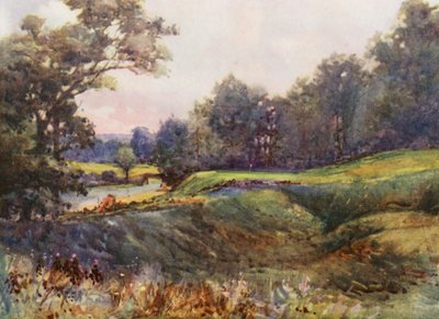 ゴルフコースカシオベリー・パーク、新しい18番ホール（カラーリトグラフ） 作： Harry (1878 1950) Rountree