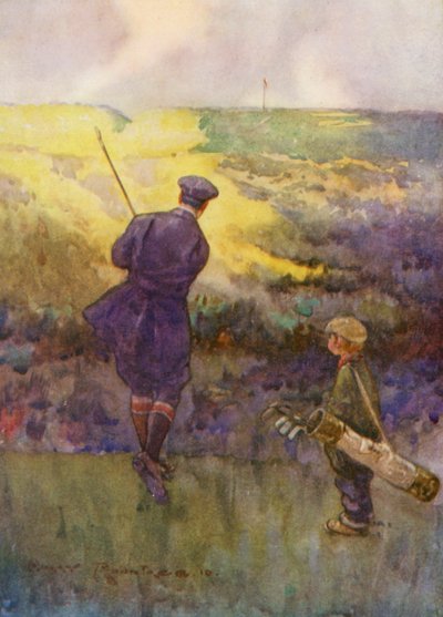 ゴルフコースサンディー・パーラー」でプレーするディール（カラーリトグラフ） 作： Harry (1878 1950) Rountree
